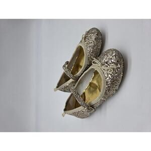 J.Crew - EUC- Girls Size 11T - Gold Glitter Mary Jane Shoes